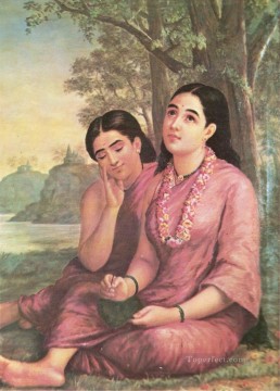 シャクンタラ ラジャ ラビ ヴァルマ インディアンス Oil Paintings